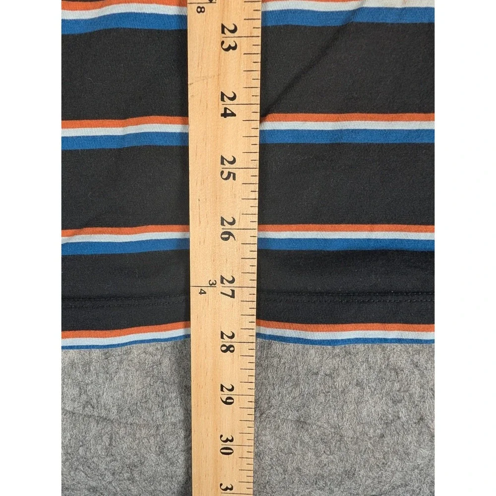 Nike Mens Striped Short‎ Sleeve Crewneck T-Shirt Black Blue Orange Swoosh Logo